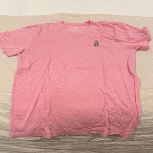 Psycho Bunny Pink Short Sleeve V Neck Tee - Size M